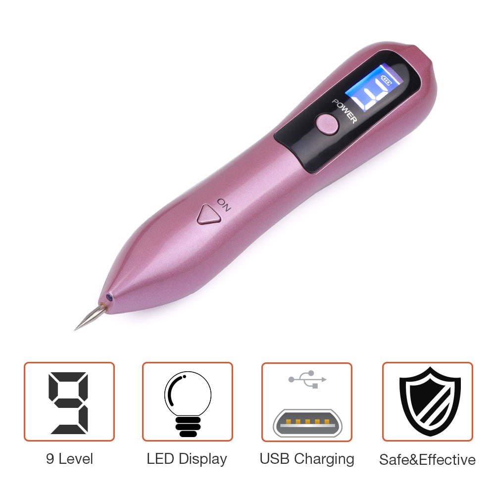 9 Level LCD Face Skin Dark Spot Remover Mole Tattoo Removal Laser Plasma Pen Machine Facial Freckle Tag Wart Removal Beauty Care
